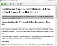 Ebook: Bookmaker Free Bets Explained