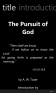 The Pursuit of God SD