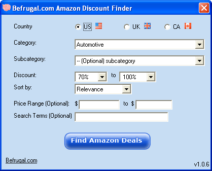 BeFrugal's Amazon Deal Finder