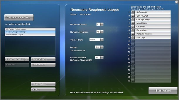 PrimeTime Draft Football for Mac OS X 2012