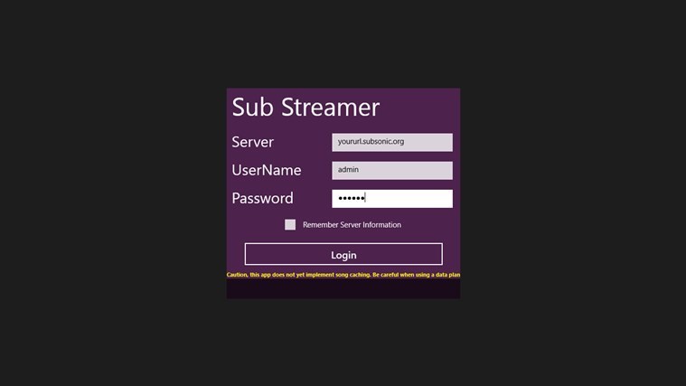 SubStreamer for Win8 UI