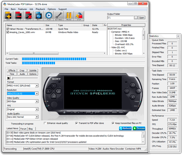 MediaCoder PSP Edition 0.7.5 B5353