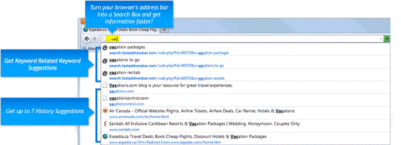 Fast Address Bar For IE and Firefox