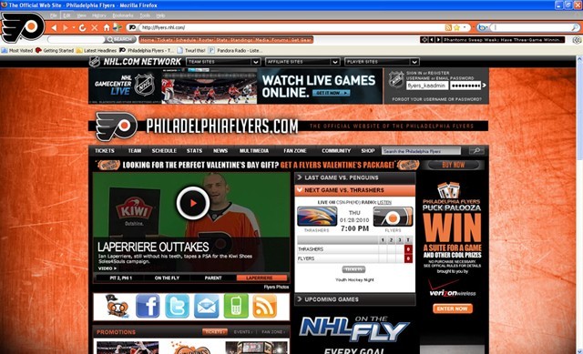 NHL Philadelphia Flyers IE Browser Theme