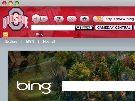 Ohio State Buckeyes IE Browser Theme