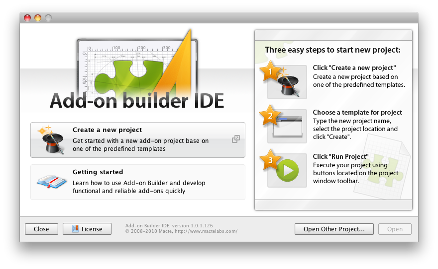 Add-on Builder IDE for Safari