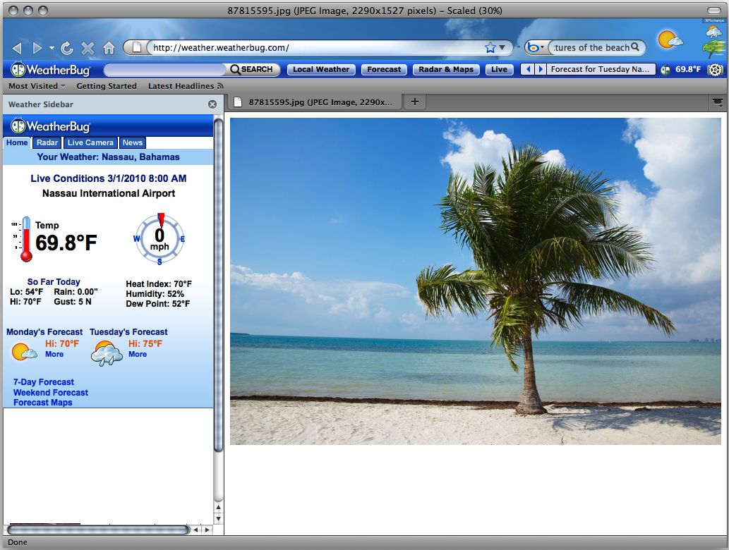 Weather Theme for Internet Explorer