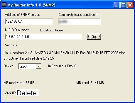 My Router Info via SNMP