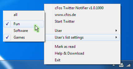 CFos Twitter Notifier