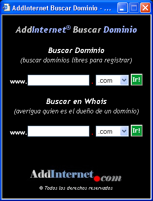 AddInternet Buscar Dominio