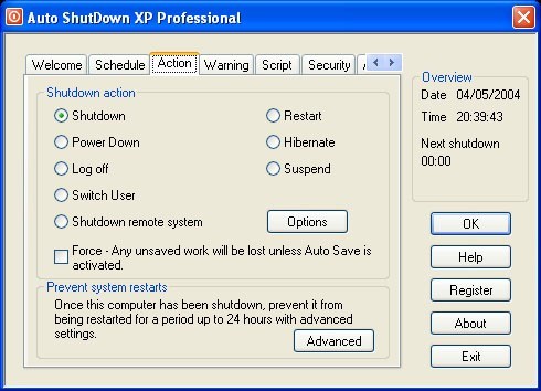 Auto ShutDown XP Professional 2005
