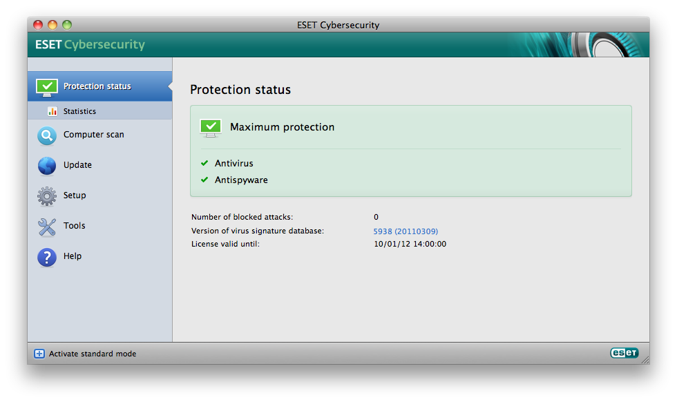 ESET Cybersecurity for Mac OS X
