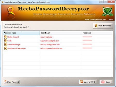 Meebo Password Decryptor