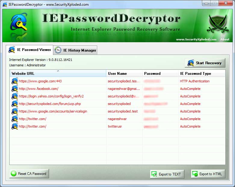 IE Password Decryptor