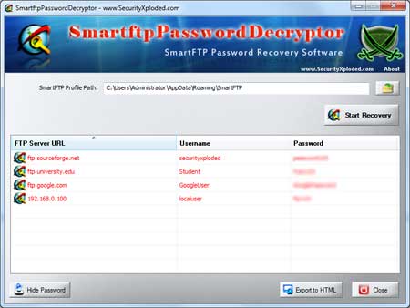 SmartFTP Password Decryptor