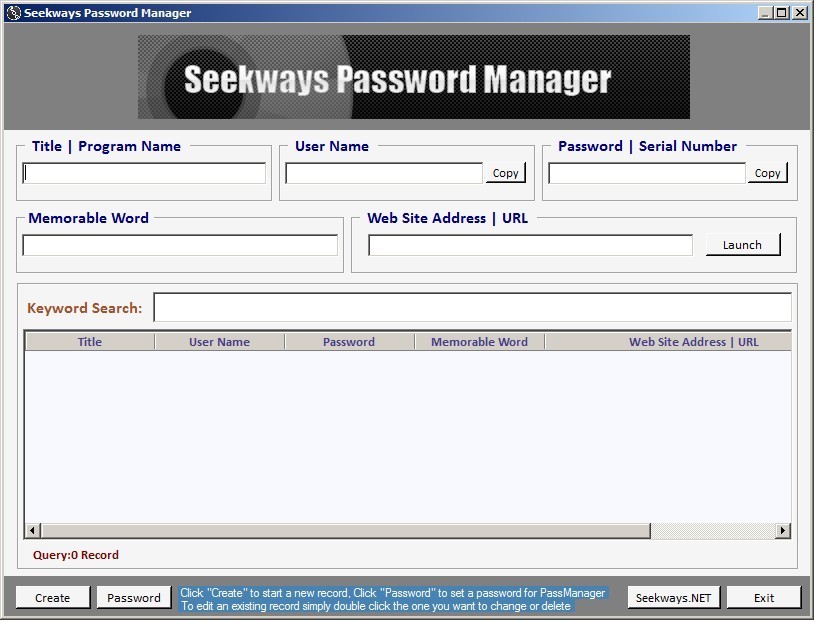 Seekways Password Manager