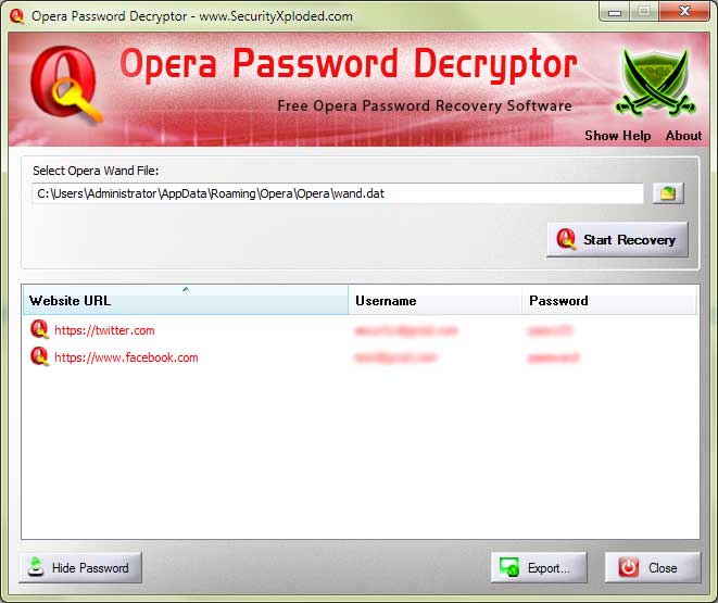 Opera Password Decryptor
