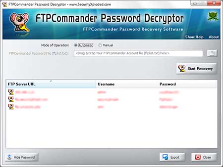 FTP Commander Password Decryptor