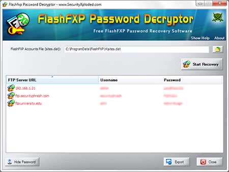 FlashFXP Password Decryptor