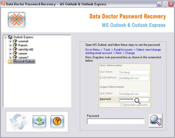 Outlook Password Recovery Tool Ex