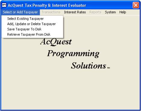 AcQuest Tax Penalty Interest Evaluator