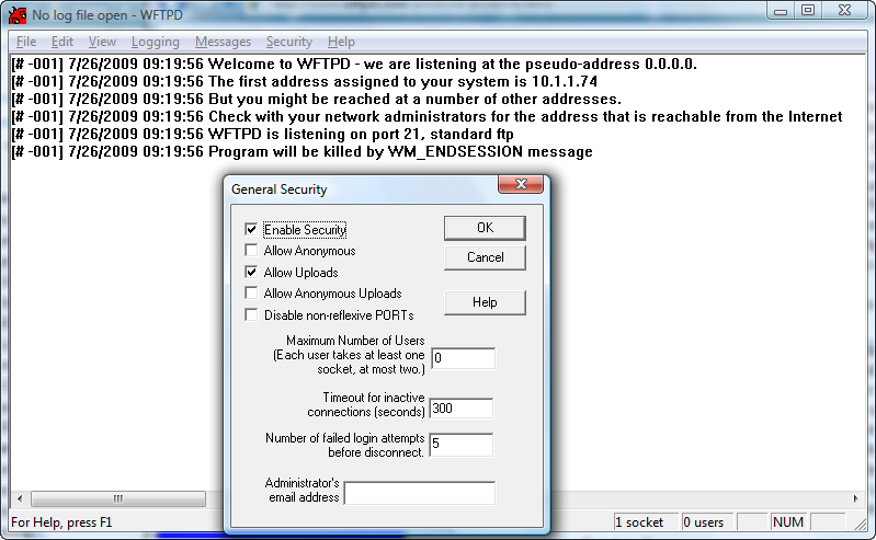 WFTPD - Windows FTP Server 3.10R1