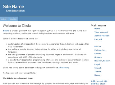 Webuzo for Zikula