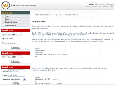 Webuzo for Webinsta Maillist 1.3e