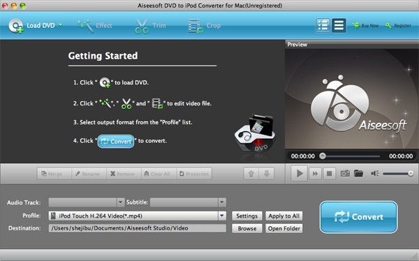 DVD to iPod Touch Converter (MAC)