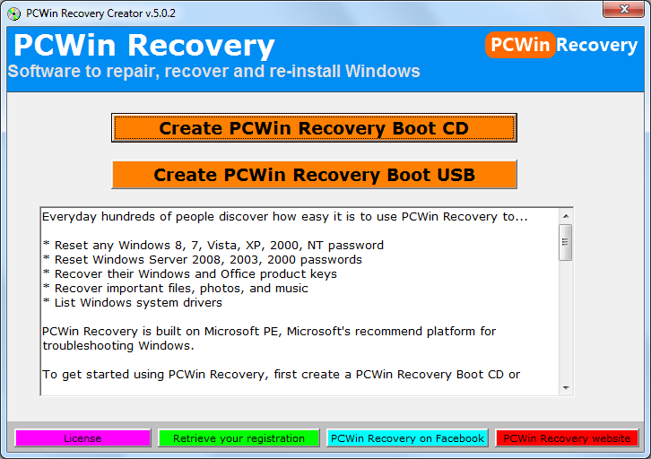 PCWin Recovery