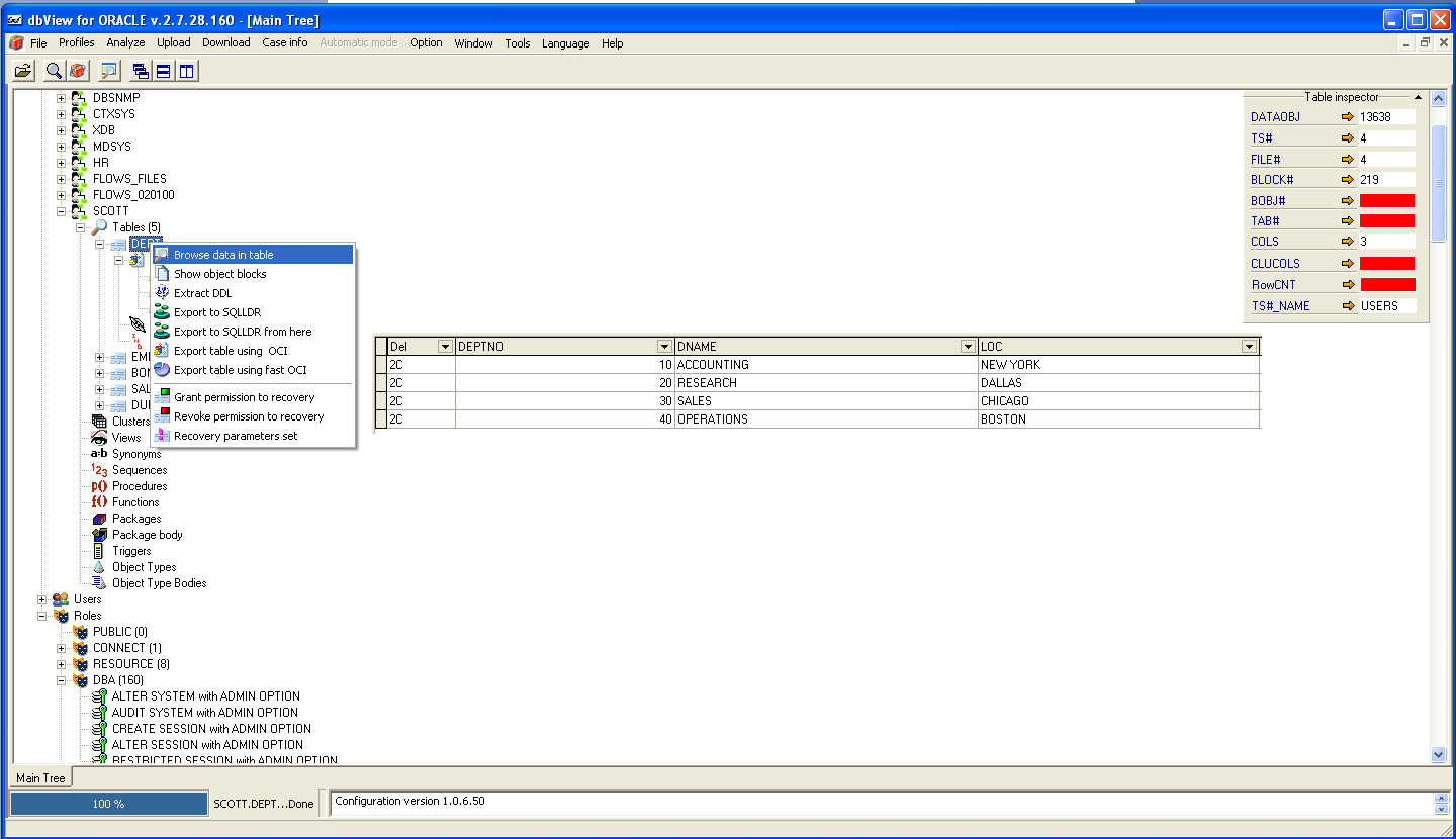 DbView for Oracle
