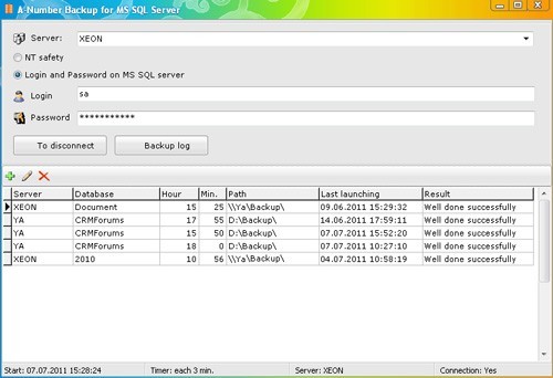 A-Number backup for MS SQL Server