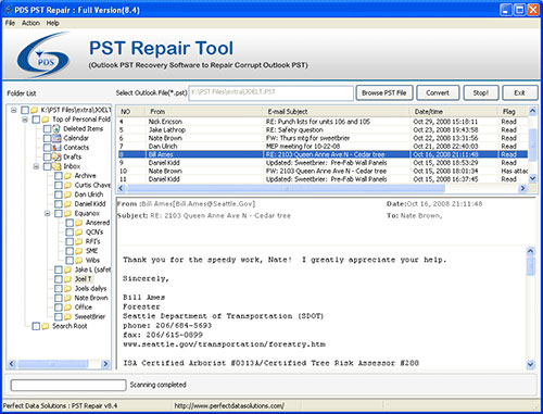 Reopen Outlook PST File