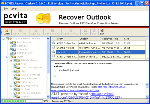 Outlook PST Recovery 2007