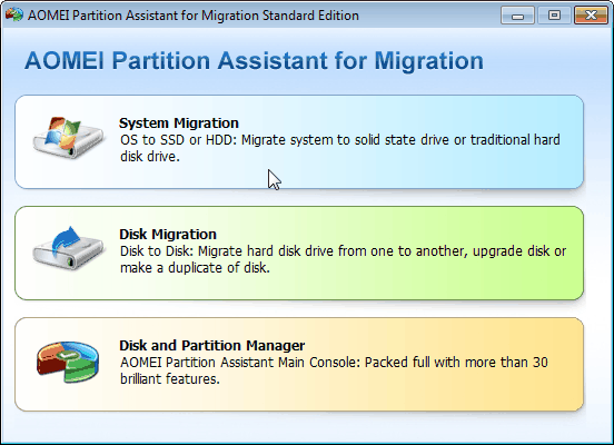 AOMEI Partition Assistant for Migration