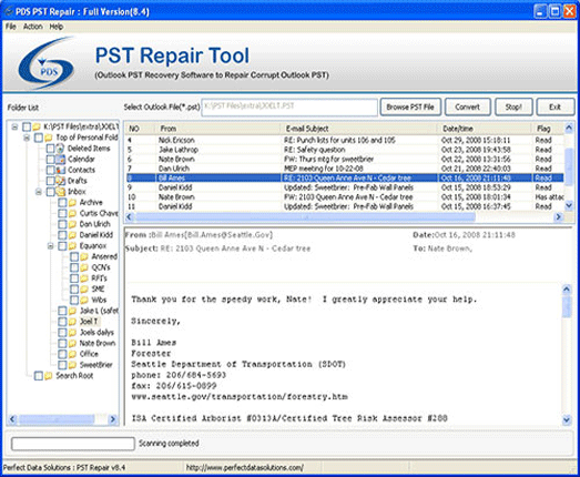 Outlook PST Mail Viewer
