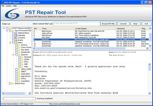 Retrieve Outlook PST Folder
