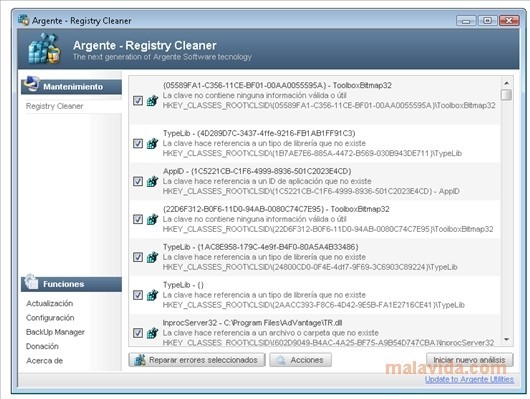 Argente - Registry Cleaner Portable