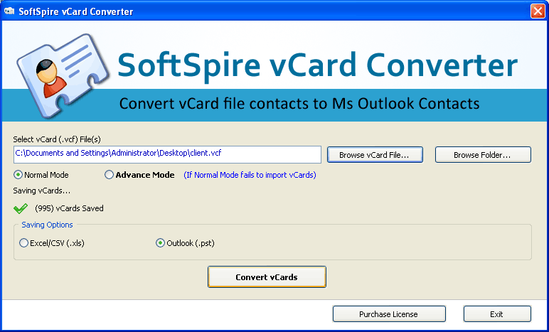 Bulk Import vCard to Outlook