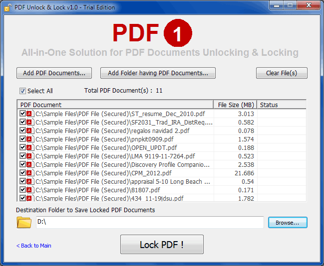 Lock Protect Secure PDF