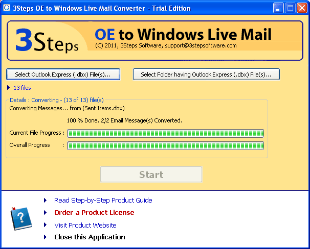 3Steps OE to Windows Live Mail Converter