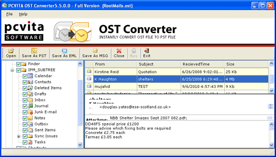 MS Outlook OST PST File Conversion