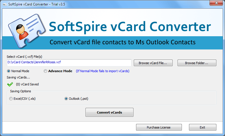Add VCF files to Outlook