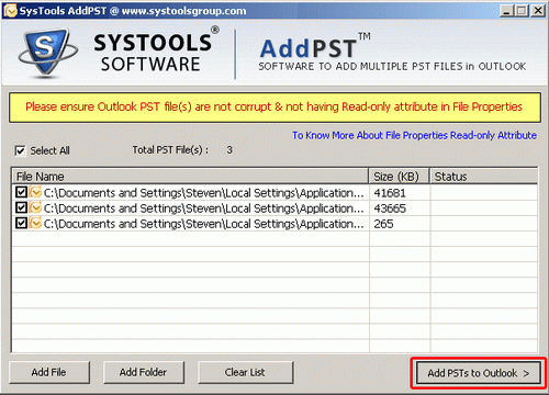 How to Add Multiple PST