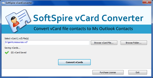 Save VCF to Outlook Contacts