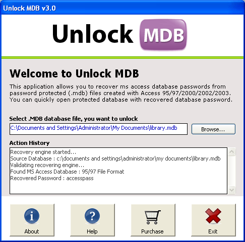 Recover MDB Database Password