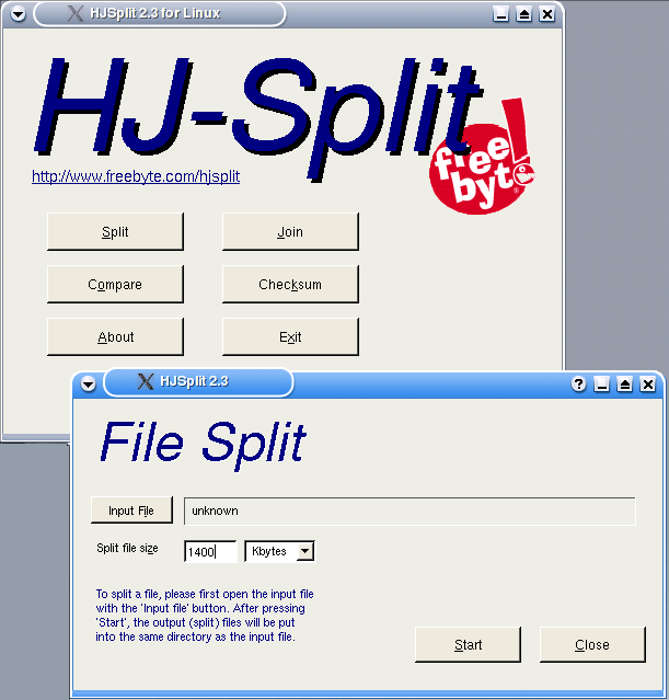 HJSplit for Linux