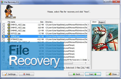 Easy data file recovery