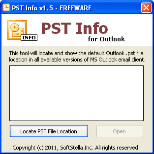 Locate Outlook PST File