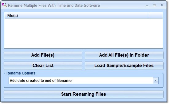 Rename Multiple Files With Time and Date Software